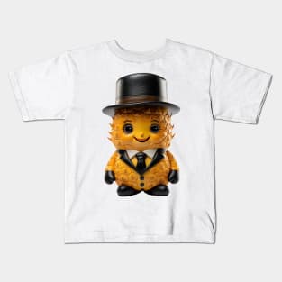 Cute Kawaii Office Pineapple with Top Hat Kids T-Shirt